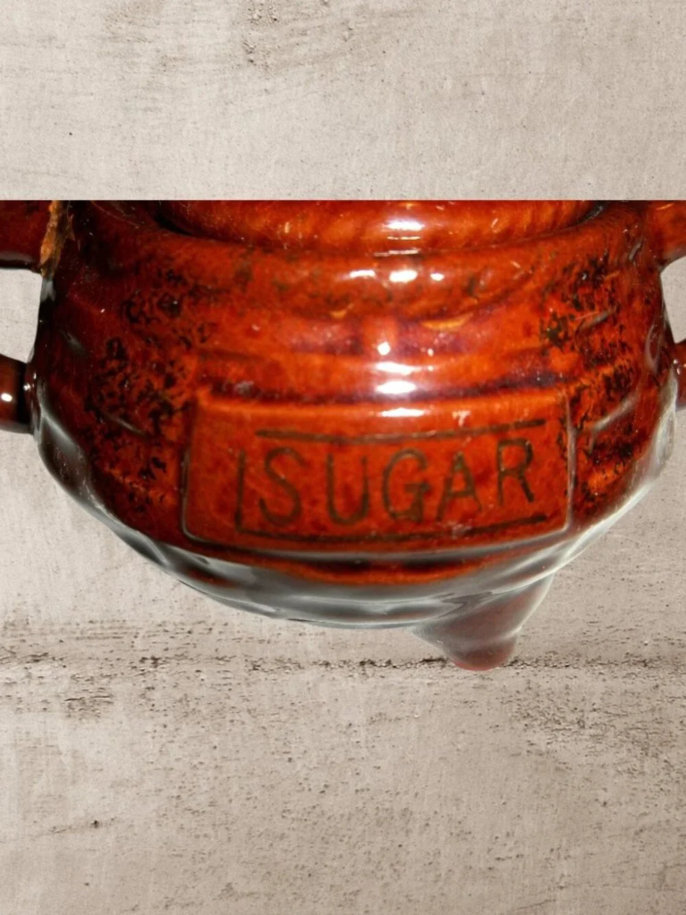 VTG 1950s Japanese Redware Brown Drip Glaze Pot Belly Cream & Sugar Set T5